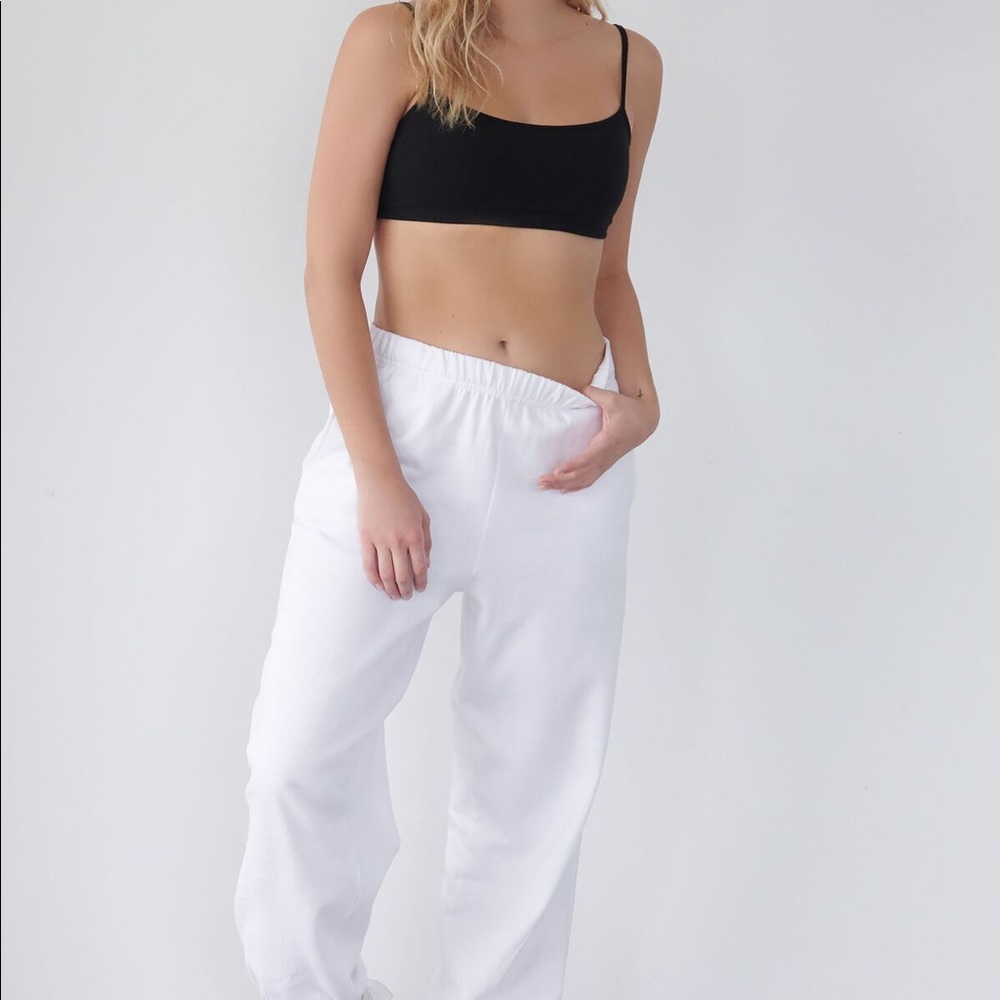 White Garage Boyfriend Joggers NWT